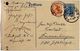 Postkarte Joseph Haas an Heinrich Burkard